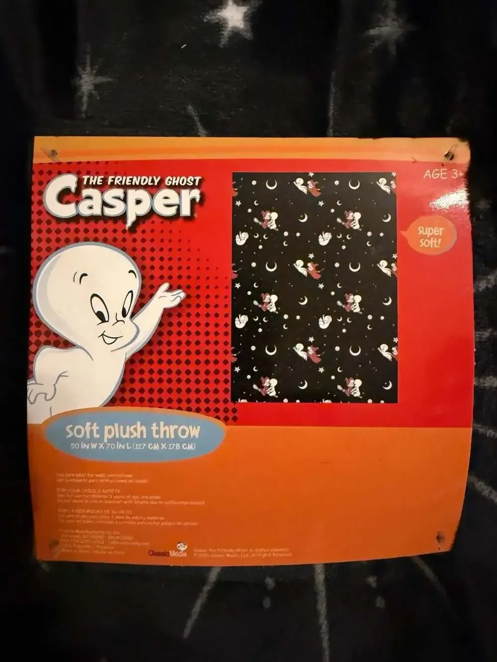 Casper the Friendly Ghost Soft Plush Throw Blanket 50 in X 70 in